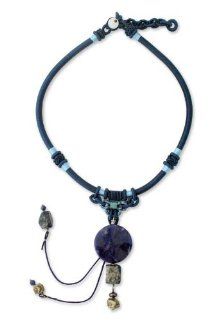 Lapis lazuli and sodalite pendant necklace, 'Wild Blue' Jewelry