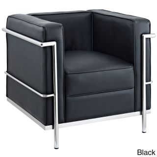 Lc2 Genuine Leather Stainless Steel Frame Armchair