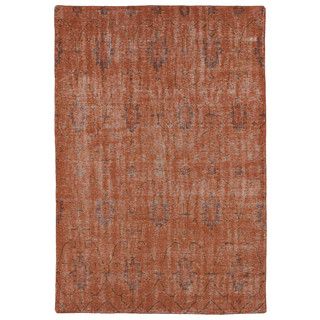 Kaleen Rugs Hand knotted Vintage Replica Orange Wool Rug (80 X 100) Brown Size 8 x 10