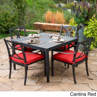 Rst Brands Astoria Aluminum 5 piece Outdoor Cafe Dining Set With Cushions Red Size 5 Piece Sets