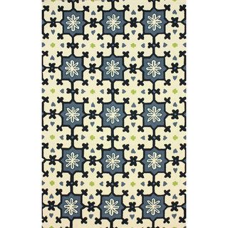 Nuloom Hand hooked Spanish Tiles Blue Rug (76 X 96)