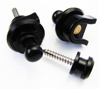 IKN Strap Locks Round Head Black Color for Guitar Schaller style Pack of 2pcs Musical Instruments