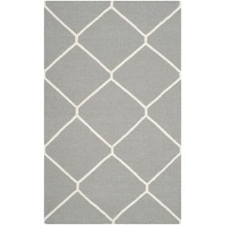 Safavieh Handwoven Moroccan Dhurries Gray/ Ivory Wool Accent Rug (26 X 4)