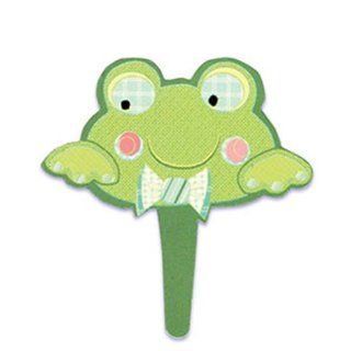 Dress My Cupcake DMC41CM 830 12 Pack Frog Face Pick Decorative Cake Topper, Baby Shower, Green Kitchen & Dining