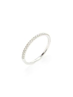 0.15 Total Ct. Diamond Half Way Band Ring by Nephora