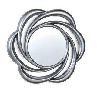 Elements 24 inch Silver Floral Swirl Mirror