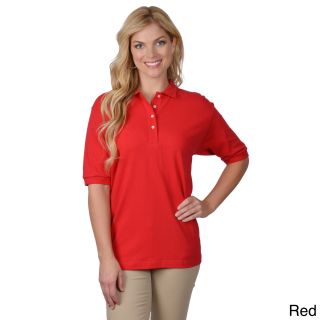 Journee Collection Journee Collection Womens Short sleeve Spread collar Polo Shirt Red Size L (12  14)