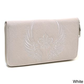 Ustyle Western Fleur De Lis And Wings Emblem Wallet