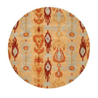 Eorc Hand Tufted Wool Ikat Rug (4 Round)
