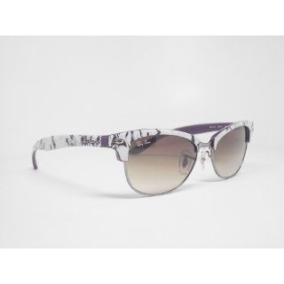 Ray Ban RB4132 Clubmaster Sunglasses 835/51 Violet/White (Brown Grad Lens) 52mm Clothing