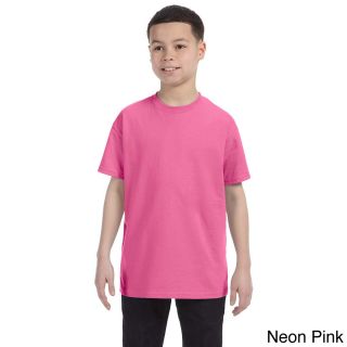 Jerzees Youth Boys Heavyweight Blend T shirt Pink Size L (14 16)