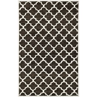 Safavieh Handmade Contemporary Precious Charcoal Polyester/ Wool Rug (5 X 8)