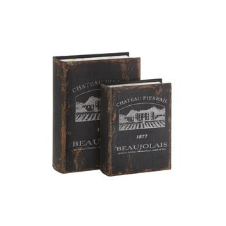 Chateau Pierrail Beaujoalis Distressed Wood Book Box Set