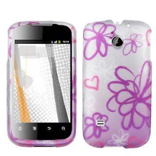 Hard Plastic Snap on Cover Fits Hua wei M865 Ascend 2 Lime Flower Rubber Cricket Cell Phones & Accessories