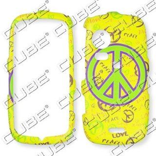 Samsung Instinct HD m850   Peace Sign Yellow   Hard Case/Cover/Faceplate/Snap On/Housing Cell Phones & Accessories