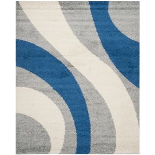 Safavieh Shag Grey/ Blue Rug (6 X 9)