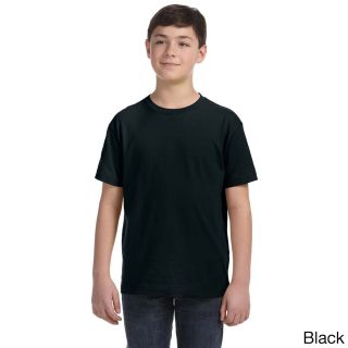 Lat Youth Fine Jersey T shirt Black Size L (14 16)