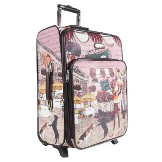 Nicole Lee Garden Flower Print 22 inch Expandable Rolling Carry on