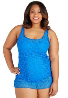 Azure as the Sun One Piece Swimsuit in Blue   Plus Size  Mod Retro Vintage Bathing Suits