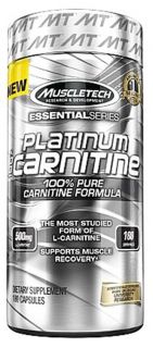 Muscletech Products   Platinum Essential Series 100% Carnitine   180 Capsules