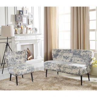 Baxton Studio Onassis Beige Linen Sofa And Accent Chair Set