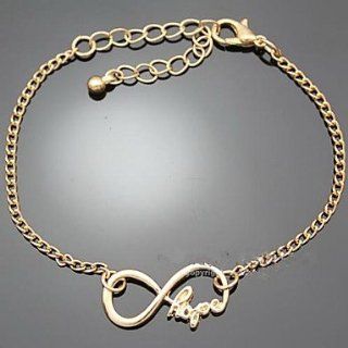 Hope Word Letters Infinite Infinity Chain Bracelet Gold Kitchen & Dining