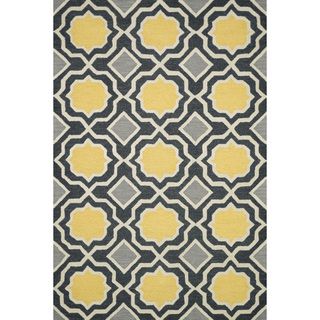 Alexander Home Hand tufted Tatum Charcoal/ Gold Wool Rug (79 X 99) Gold Size 8 x 10