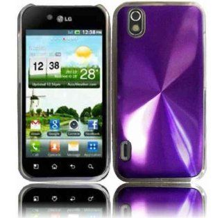 Dark Purple Metal Case Cover for LG Ignite AS855 Optimus Blackk P970 Marquee LS855 Cell Phones & Accessories