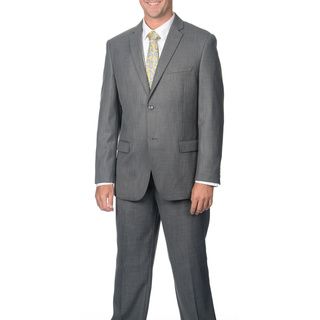 San Malone Caravelli Mens Slim Fit Grey Shark Pattern 2 button Notch Collar Suit Grey Size 36R