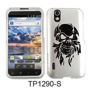 ACCESSORY HARD SNAP ON CASE COVER FOR LG MARQUEE / IGNITE LS 855 BLACK TATTOO SKULL SILVER Cell Phones & Accessories