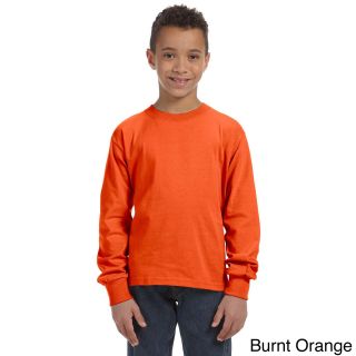 Fruit Of The Loom Fruit Of The Loom Youth Heavy Cotton Hd Long Sleeve T shirt Orange Size L (14 16)