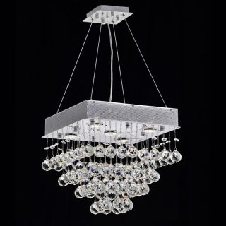 Courthouse Square 20 inch Chrome 5 light Crystal Chandelier