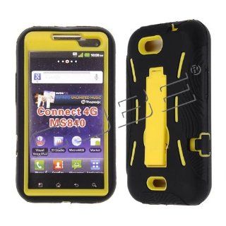Cell Phone Snap on Case Cover For Lg Connect 4g Ms 840    Two Tone Solid Color + Kickstand Cell Phones & Accessories