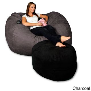 Theater Sacks Llc Soft Micro Suede 5 foot Beanbag Chair Lounger Black Size Large