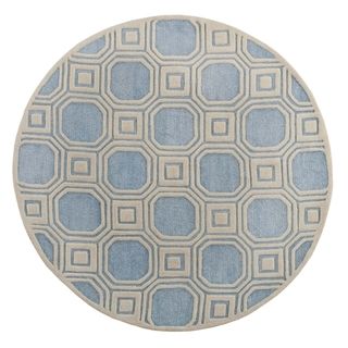Safavieh Handmade Precious Mist Blue Polyester/ Wool Rug (6 Round)