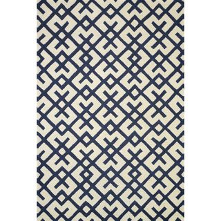 Alexander Home Hand tufted Tatum Ivory/ Navy Wool Rug (79 X 99) Ivory Size 8 x 10