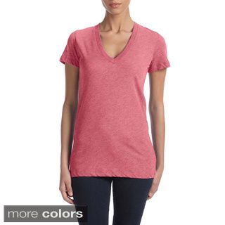 Bella Bella Womens Triblend Deep V neck T shirt Red Size XXL (18)