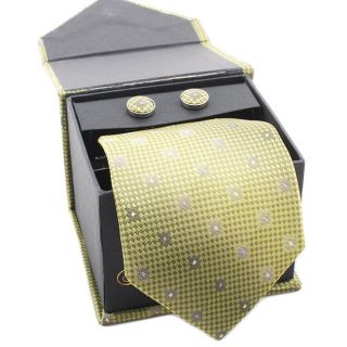 Ferrecci Mens Lime Green Boxed Necktie And Cufflinks