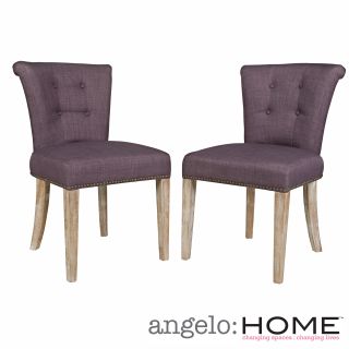 Angelohome Lexi Purple Grape Twill Dining Chair (set Of 2)