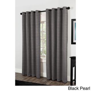 Raw Silk Thermal Insulated Grommet Top 84 Inch Curtain Panel Pair