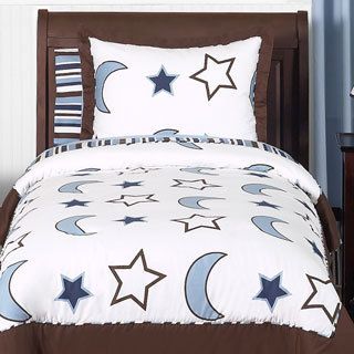 Sweet Jojo Designs Sweet Jojo Designs Stars And Moons 3 piece Full/queen Comforter Set Blue Size Full  Queen