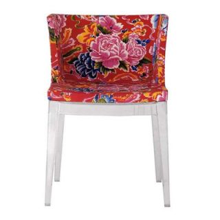Kartell Mademoiselle Chair 489X Color Chinese red, Frame Finish Transparent