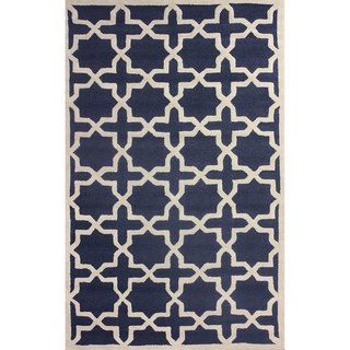 Nuloom Handmade Marrakesh Trellis Blue Wool Rug (5 X 8)