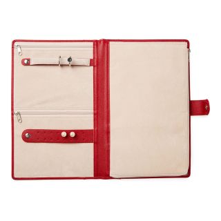 Morelle Naomi Saffiano Red Leather Jewelry Notebook