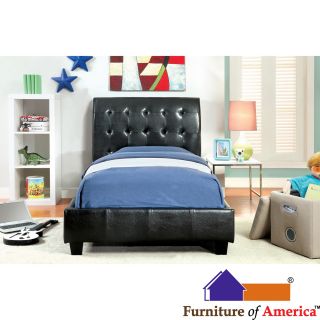 Furniture Of America Furniture Of America Leatherette Platform Bed With Bluetooth Speakers Espresso Size Twin