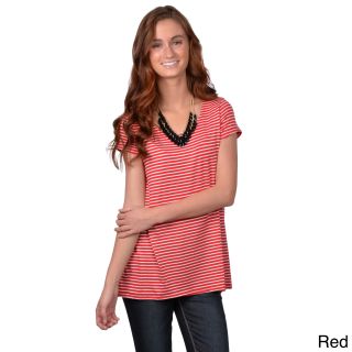 Journee Collection Juniors Striped Short sleeve Top