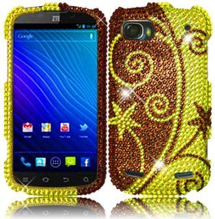 For ZTE Warp Sequent N861 Full Diamond Bling Cover Case Elegant Swirl Cell Phones & Accessories