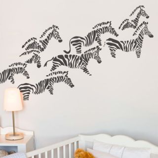 ADZif Piccolo Herd of Zebras Wall Sticker P030 Color Charcoal