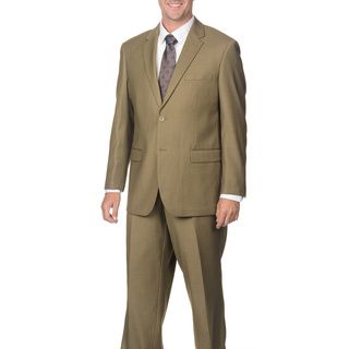 San Malone Caravelli Mens Tan Notch Collar 2 button Suit Tan Size 36R