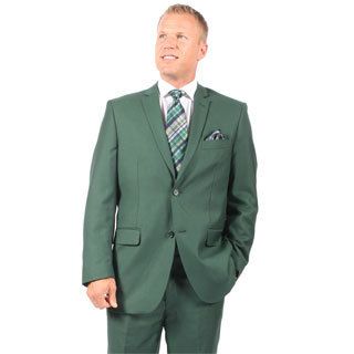 Ferrecci Ferrecci Mens Green 2 button Suit Green Size 50L